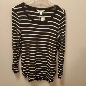 Women's New w/tag Market & Spruce Top, Size S, Black Stripe, Long Sleeve.